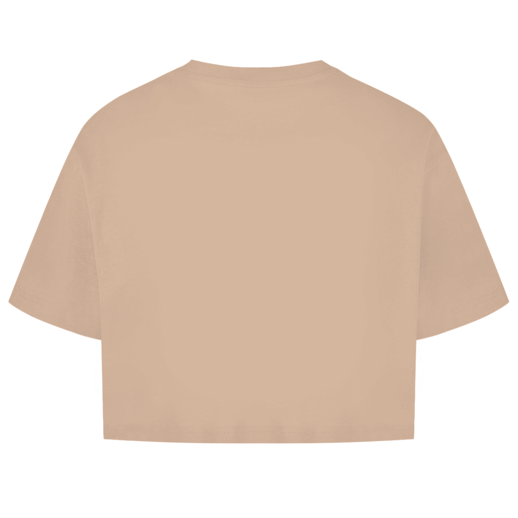 Damen Oversize Crop Top Badge  Gelato