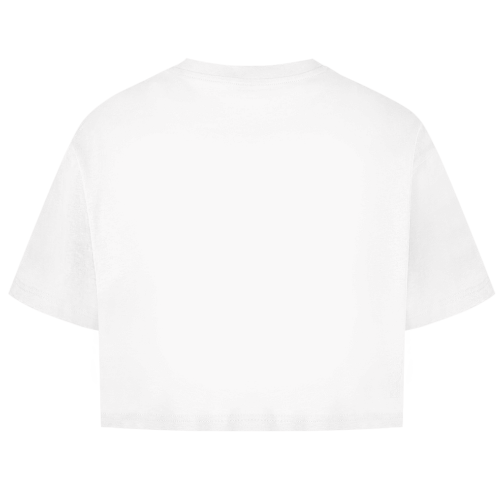 Damen Oversize Crop Top Badge  Gelato