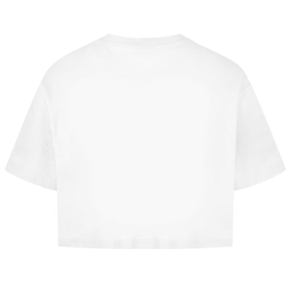 Damen Oversize Crop Top Badge  Gelato