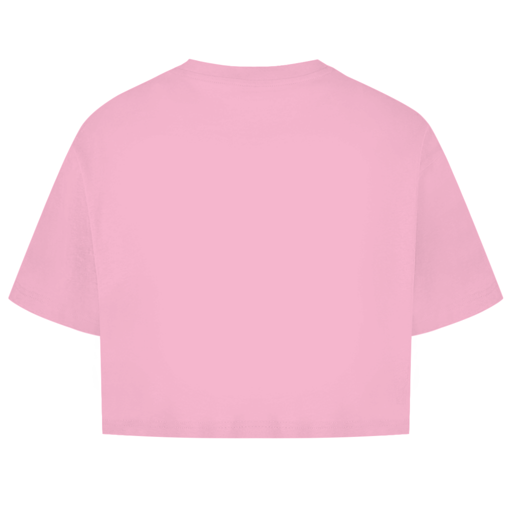 Damen Oversize Crop Top Badge  Gelato