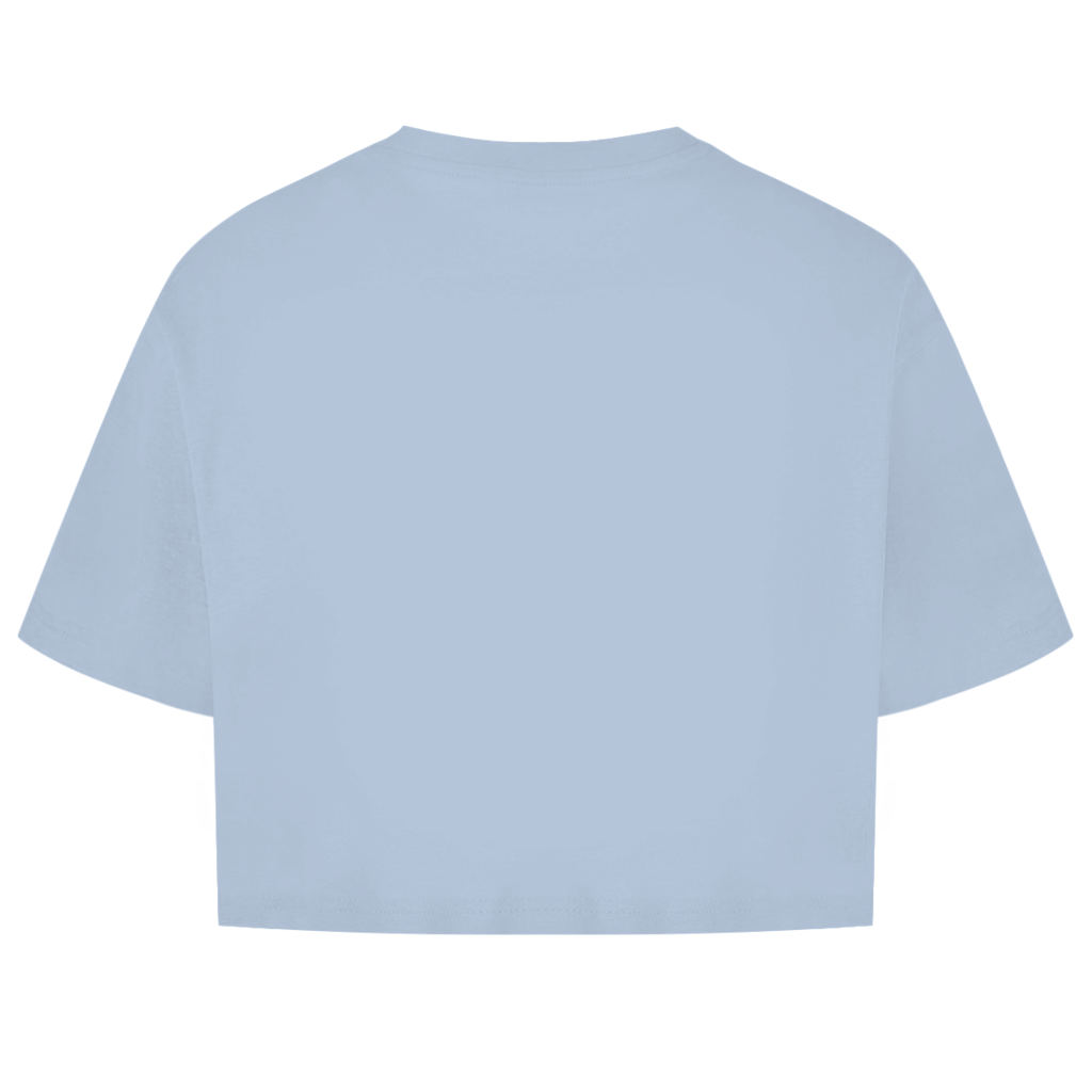 Damen Oversize Crop Top Badge  Gelato
