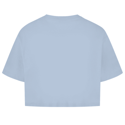 Damen Oversize Crop Top Badge  Gelato