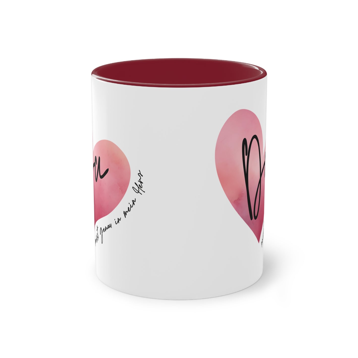 Tasse "Du passt genau in mein Herz" Geschenk für die Liebsten, stilvolles Wasserfarben Design, Geschenk zum Jahrestag