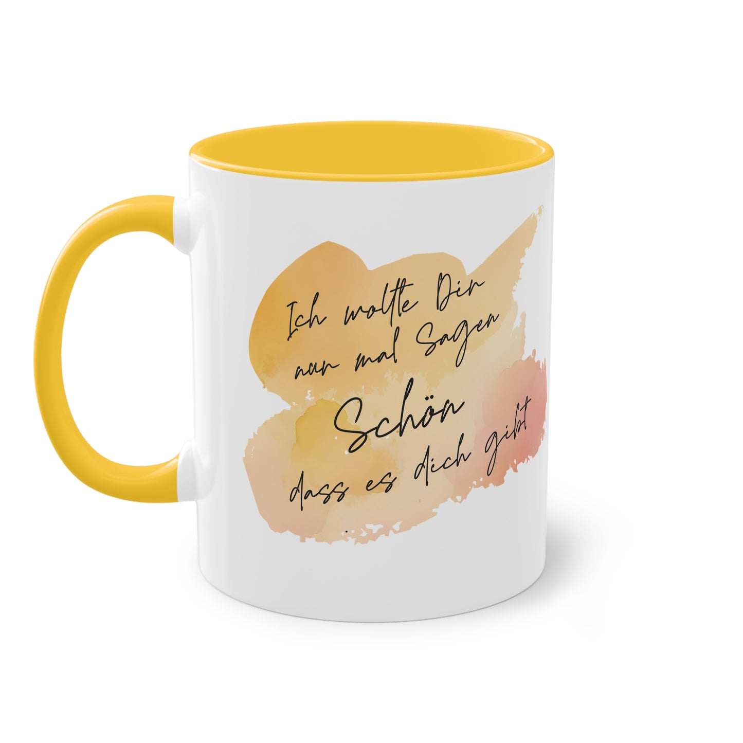 Tasse "Schön, dass es dich gibt " Geschenk für die Liebsten stilvolles Wasserfarben Design, Geschenk zum Jahrestag