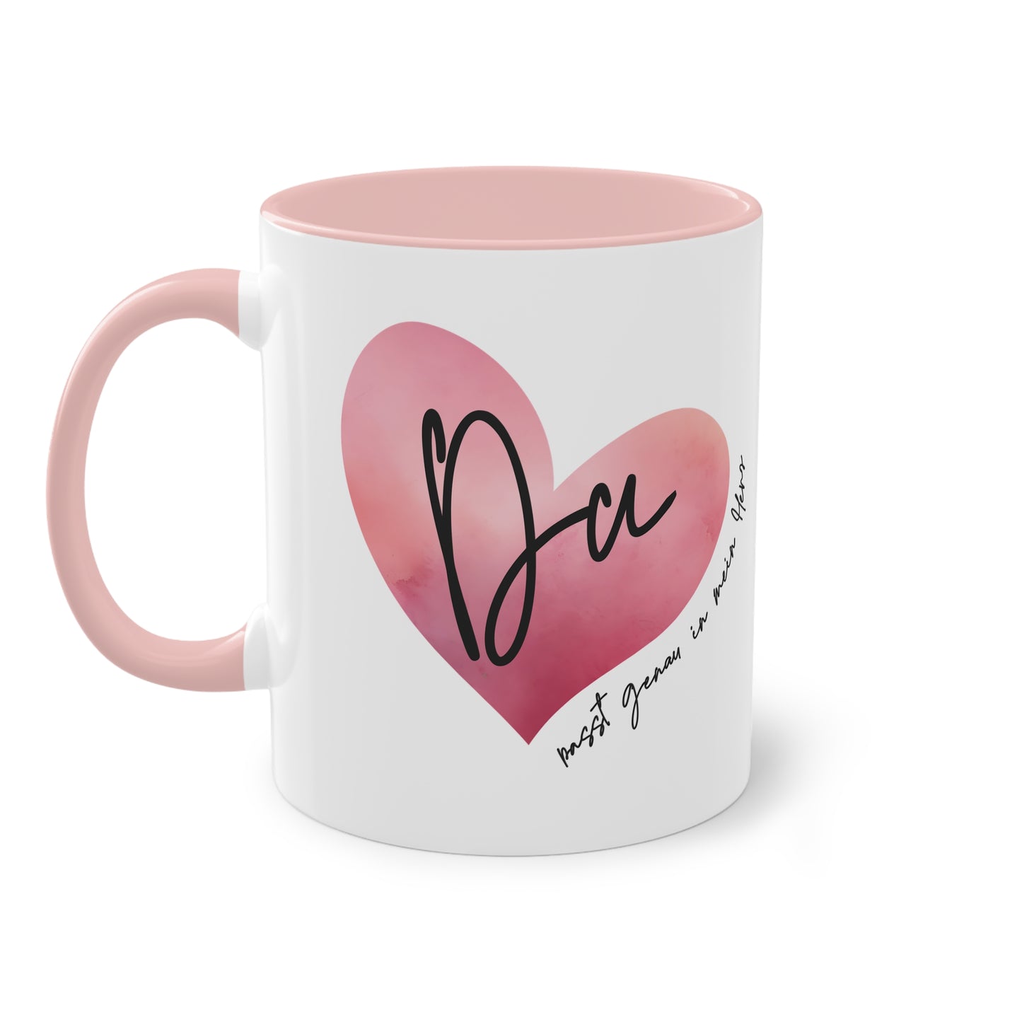Tasse "Du passt genau in mein Herz" Geschenk für die Liebsten, stilvolles Wasserfarben Design, Geschenk zum Jahrestag