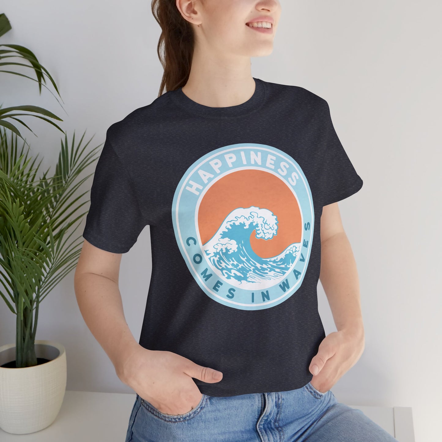 Surfer Shirt "Happiness comes in Waves"