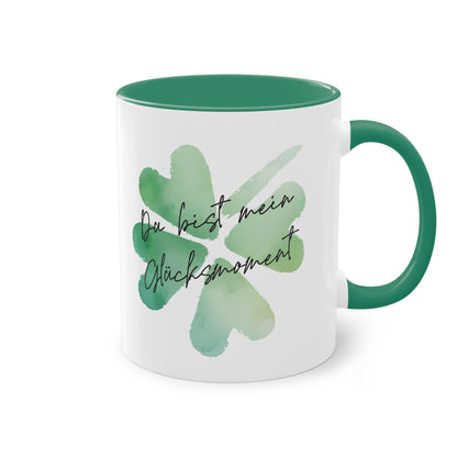 Tasse "Du bist mein Glücksmoment" Geschenk für die Liebsten stilvolles Wasserfarben Design, Geschenk zum Jahrestag
