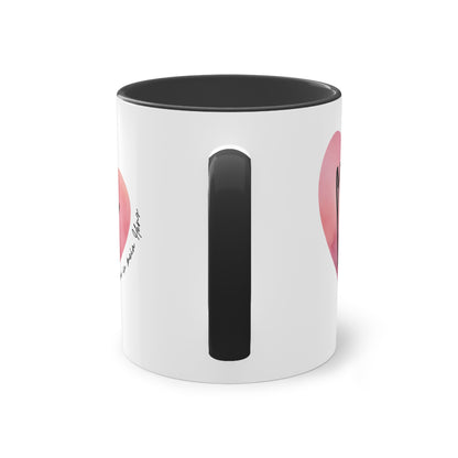Tasse "Du passt genau in mein Herz" Geschenk für die Liebsten, stilvolles Wasserfarben Design, Geschenk zum Jahrestag
