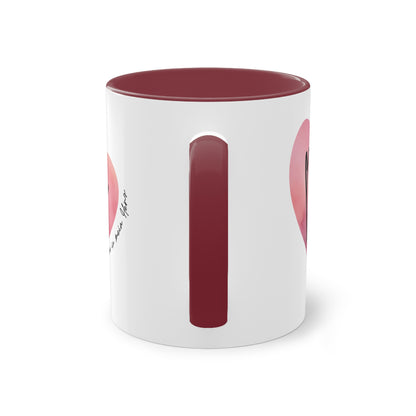Tasse "Du passt genau in mein Herz" Geschenk für die Liebsten, stilvolles Wasserfarben Design, Geschenk zum Jahrestag