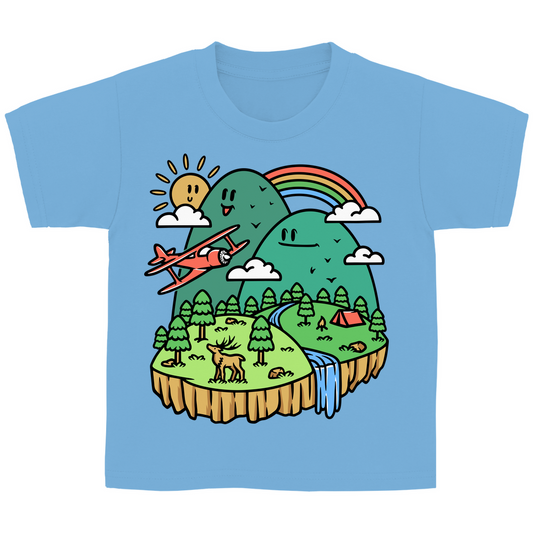 Kinder Basic T-Shirt Cute Mountain