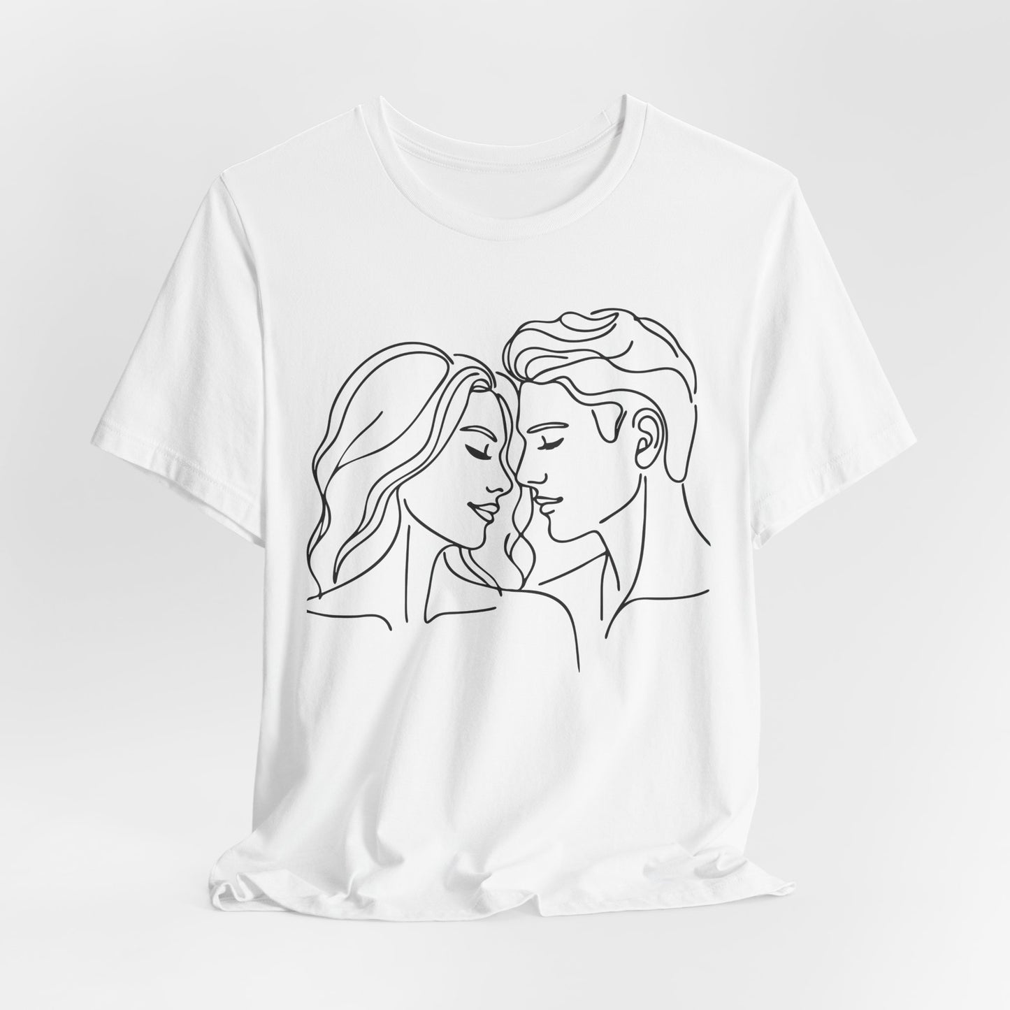 romantisches LineArt Shirt mit Zwei Liebenden  Geschenk zum Valentinstag