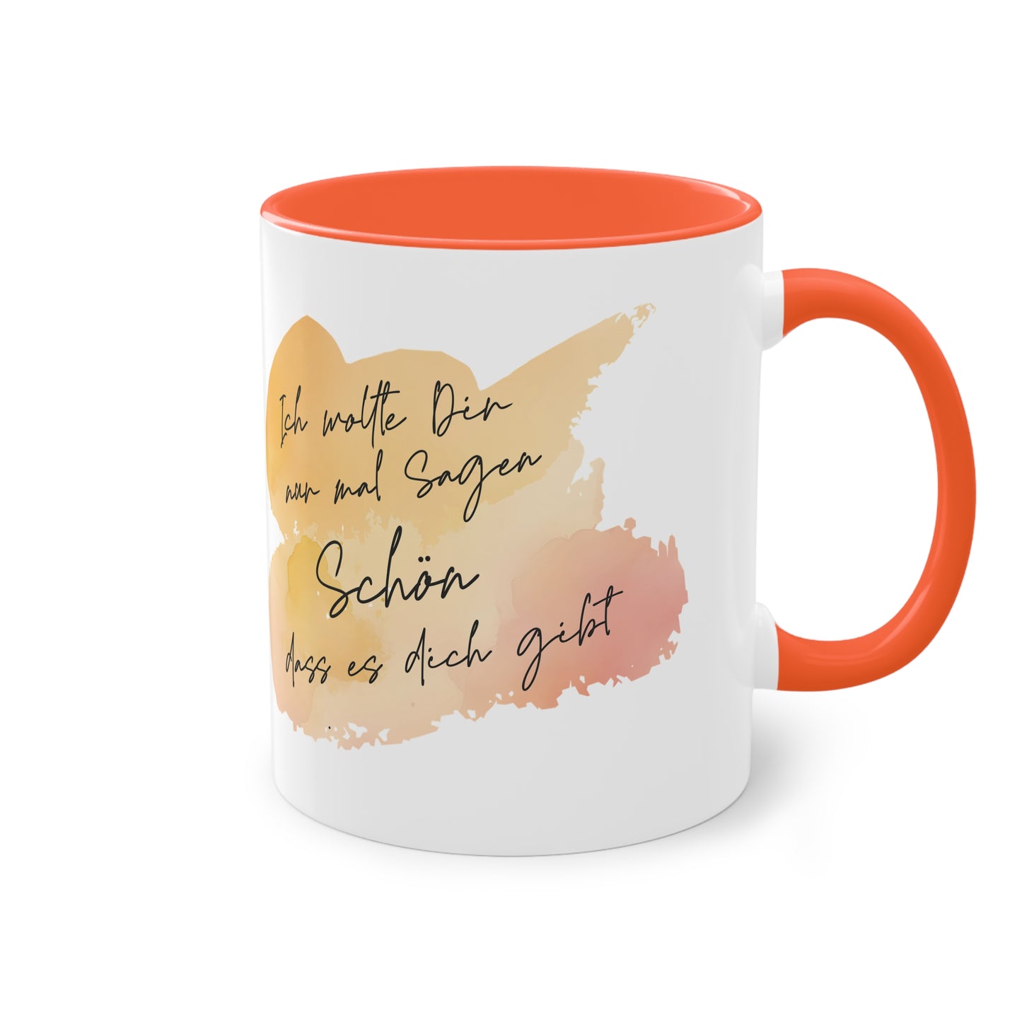 Tasse "Schön, dass es dich gibt " Geschenk für die Liebsten stilvolles Wasserfarben Design, Geschenk zum Jahrestag