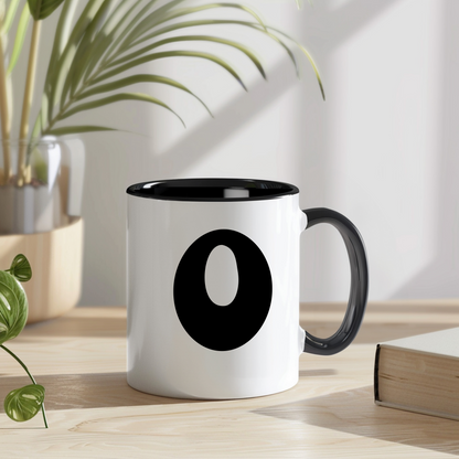 Personalisierte Tasse "Mare" mit Initiale - Stilvolles Design in Schwarz-Weiß