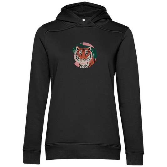 Damen Premium Bio Hoodie Tiger kopf