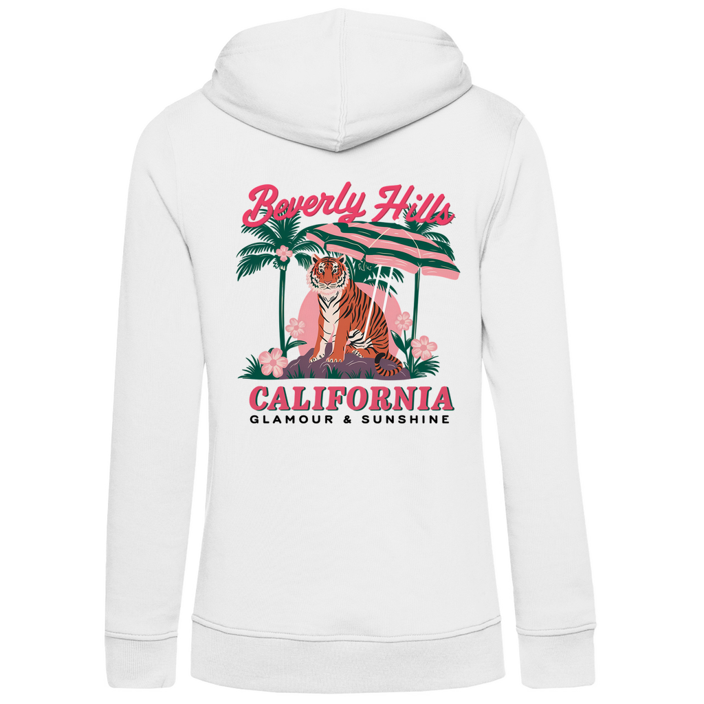 Damen Premium Bio Hoodie Tiger kopf
