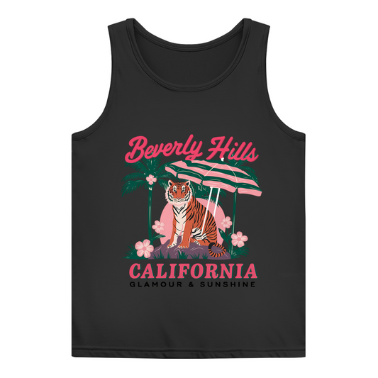 Damen Basic Tank Top Tiger Sunshine