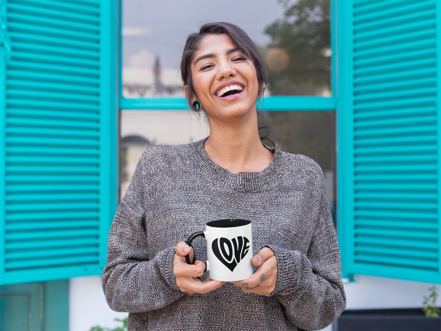 Tasse zweifarbig Herz Love